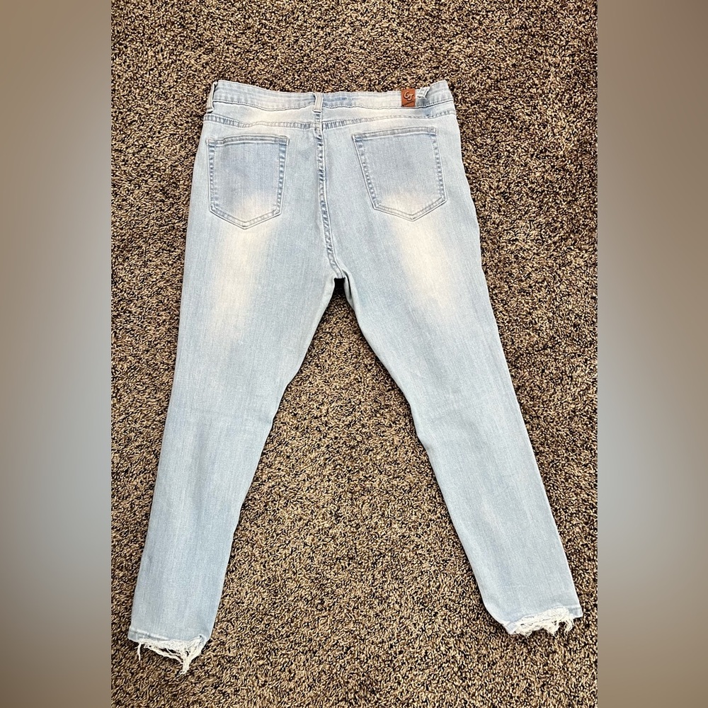 Gogo Jeans Ripped, Distressed Women's Light Blue - Picture 2 of 8